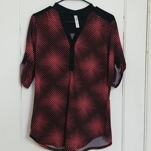 Black and pink polka dot shirt